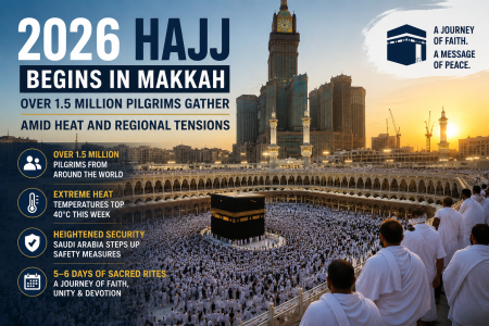 2026 Hajj Begins in Makkah: Over 1.5 Million Pilgrims Gather Amid Regional Tensions and Extreme Heat